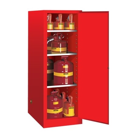 Justrite 90 gal, 2 Shelves, 18-Gauge Steel, 43 in W x 65 in H x 34 in D, Yellow JT895401